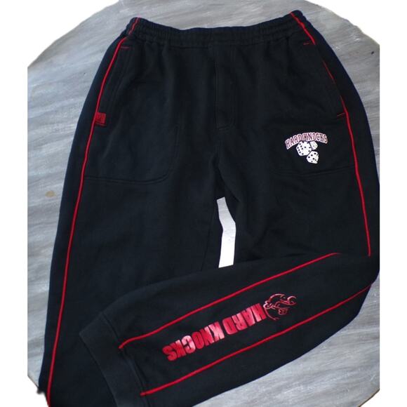 Vtg Y2k School of Hard Knocks Joggers Sweatpants XL Black red Baggy Dice Hip-Hop - Picture 3 of 14